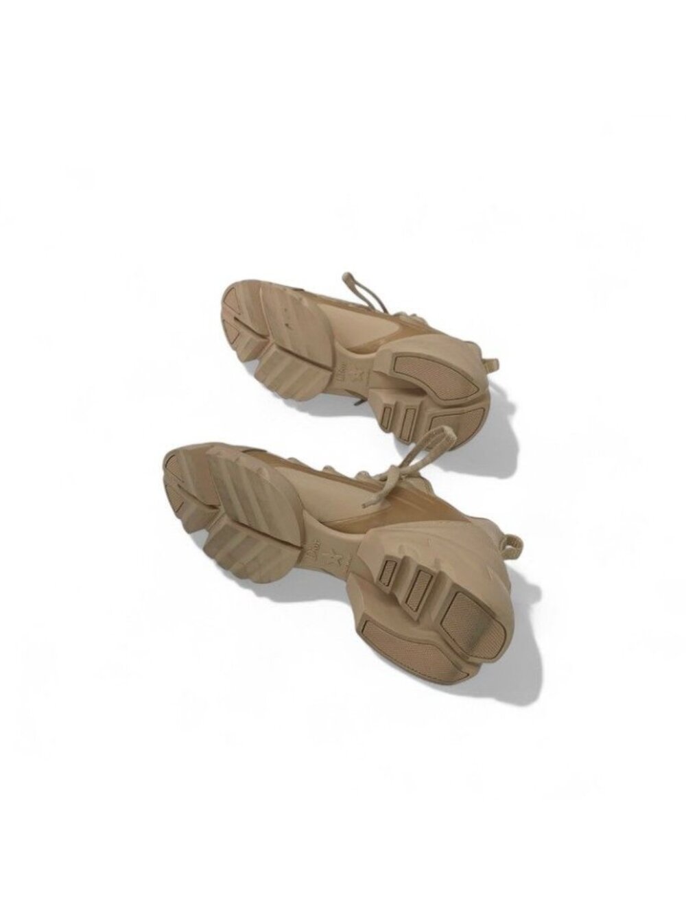 Christian Dior D-connect Sneakers Shoes Rubber Fabric Leather Pink Beige Logo - Picture 7 of 11